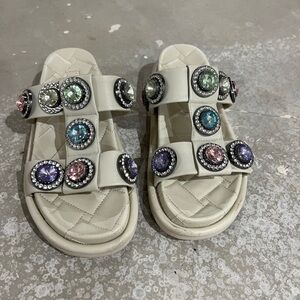 Embellished Sandals with Multicolor Gems